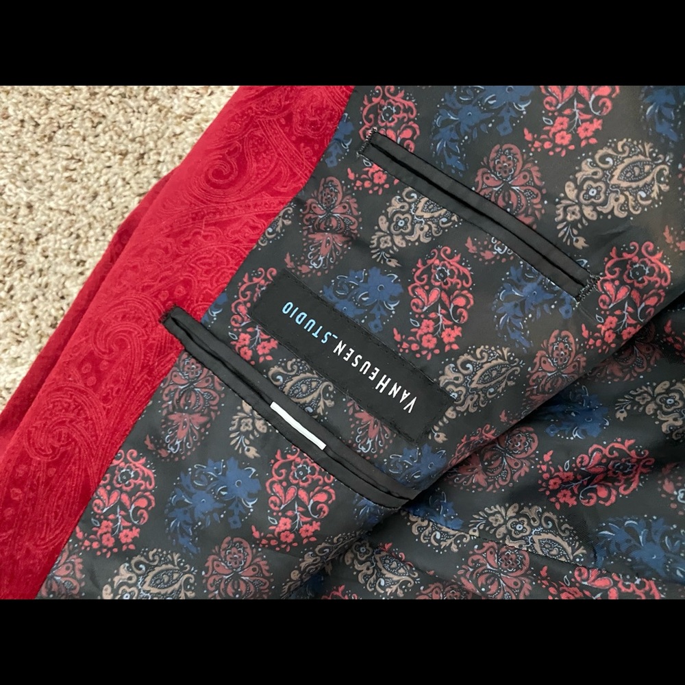 Van Heusen Studio Red Pattern Sport Coat